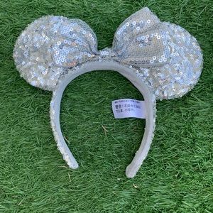 Silver sequin Minnie ears